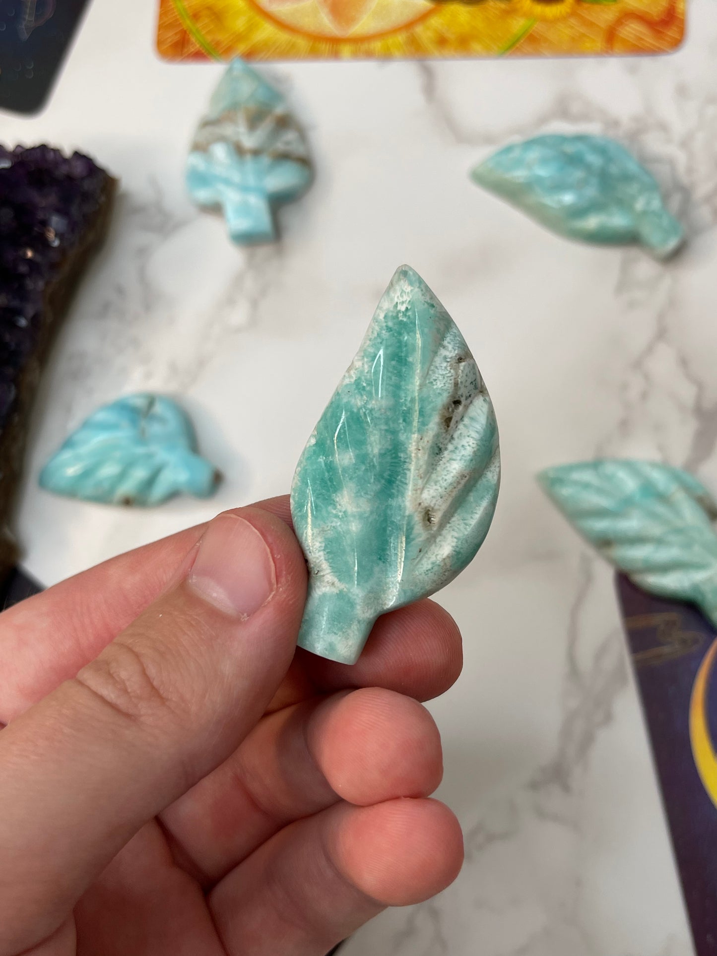 Blue Aragonite Leaves