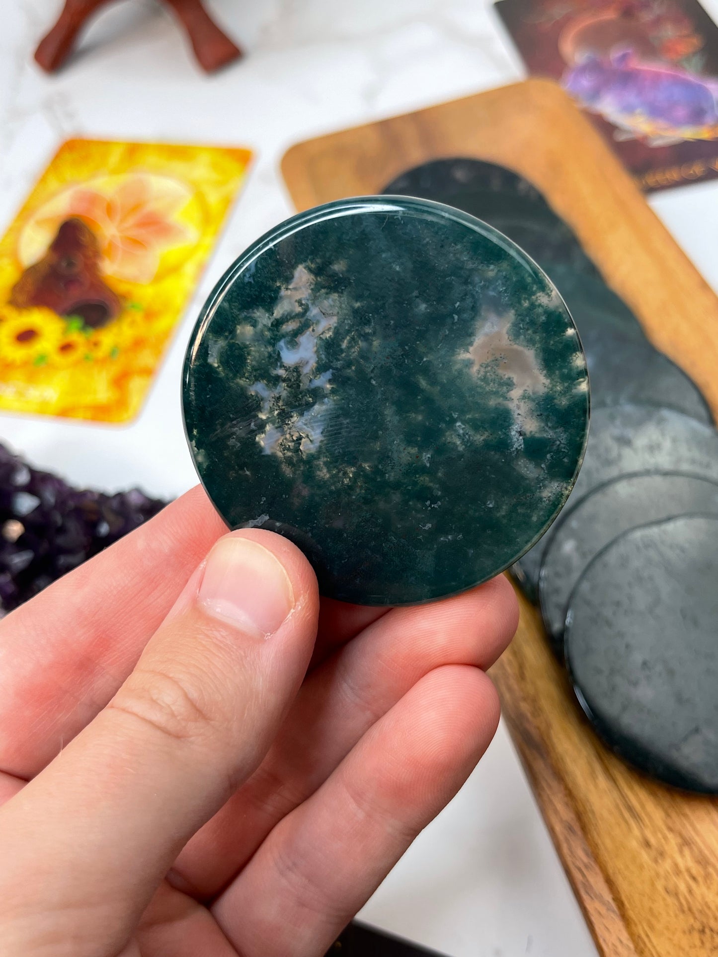 Moss Agate Disk