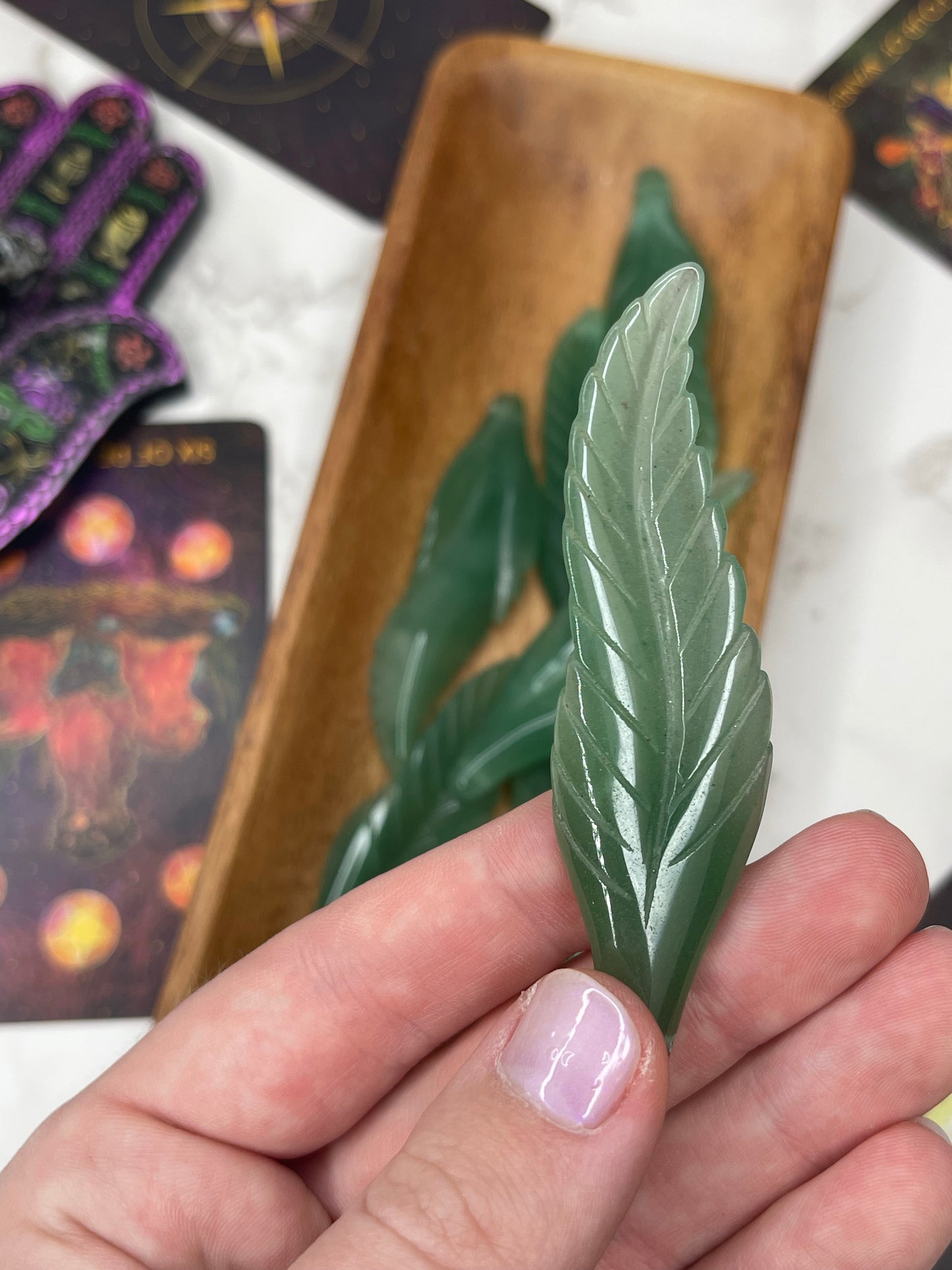 Green Aventurine Leaves